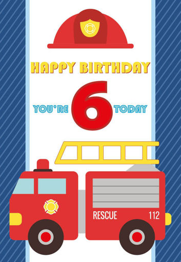 Picture of YOURE 6 TODAY  HAPPY BDAY RESCUE CAR